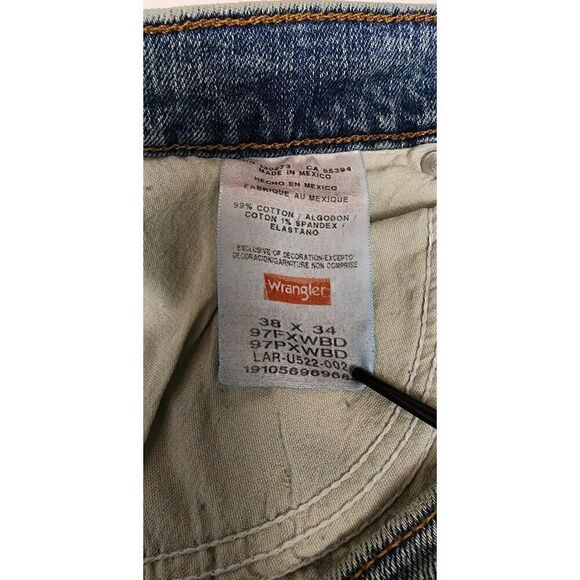 WRANGLER FIVE STAR PREMIUM DENIM RELAXED FIT JEAN IN STONE BLEACH 38x34 - Picture 6 of 6